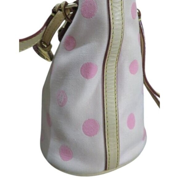 Dooney & Bourke Small Pink Canvas Polka Dot Shoulder crossbody Bag Vintage Y2K - Picture 3 of 15
